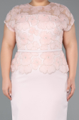 Midi Powder Color Dantelle Plus Size White Prom Dress ABK2448