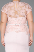 Midi Powder Color Dantelle Plus Size White Prom Dress ABK2448