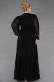 Long Black Chiffon Plus Size Evening Gown ABU5360