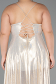 Long Gold Plus Size Prom Dress ABU5357