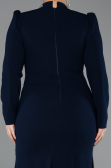 Long Navy Blue Plus Size Hijab Dress ABU5395