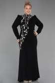Long Black Plus Size Hijab Dress ABU5395