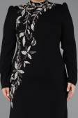 Long Black Plus Size Hijab Dress ABU5395