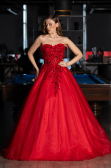 Long Red Special Design Engagement Dress ABU5460
