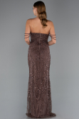 Long Brown Beaded Evening Dress ABU5477