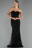 Long Black Beaded Evening Dress ABU5477