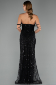 Long Black Beaded Evening Dress ABU5477