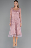 Midi Powder Color Beaded Cocktail Dress ABK2469