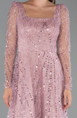 Midi Powder Color Beaded Cocktail Dress ABK2469