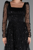 Midi Black Beaded Cocktail Dress ABK2469