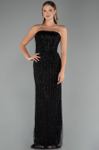 Long Black Beaded Evening Dress ABU5483