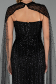 Long Black Beaded Evening Dress ABU5483