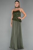 Long Olive Drab Chiffon Evening Dress ABU5486