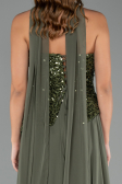 Long Olive Drab Chiffon Evening Dress ABU5486