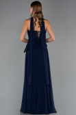 Long Navy Blue Chiffon Evening Dress ABU5486