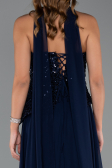 Long Navy Blue Chiffon Evening Dress ABU5486