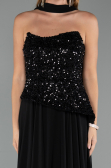 Long Black Chiffon Evening Dress ABU5486