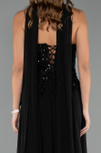 Long Black Chiffon Evening Dress ABU5486