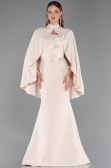 Long Beige Mermaid Evening Gown ABU5485