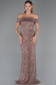 Long Copper Beaded Evening Dress ABU5492
