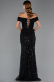 Long Black Beaded Evening Dress ABU5492