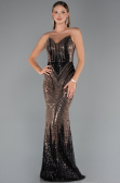 Black Long Scaly Mermaid Prom Dress ABU5112
