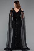 Long Black Beaded Evening Dress ABU5497