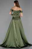 Long Olive Drab Satin Evening Dress ABU5507