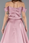 Long Powder Color Satin Evening Dress ABU5507
