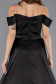 Long Black Satin Evening Dress ABU5507