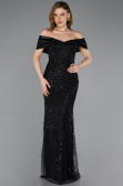 Long Black Beaded Evening Dress ABU5503
