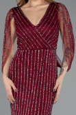 Long Burgundy Stony Evening Dress ABU5475