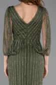 Long Olive Drab Stony Evening Dress ABU5475