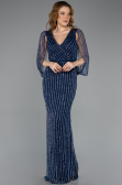 Long Navy Blue Stony Evening Dress ABU5475