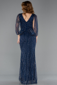 Long Navy Blue Stony Evening Dress ABU5475