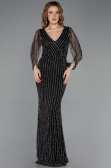 Long Black Stony Evening Dress ABU5475