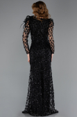 Long Black Scaly Evening Dress ABU5516