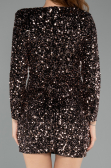 Mini Copper Sequined Velvet Party Dress ABK2477