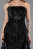 Long Black Beaded Evening Dress ABU5511