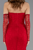 Long Red Dantelle Evening Dress ABU5510