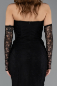 Long Black Dantelle Evening Dress ABU5510
