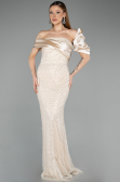 Long Beige Scaly Evening Dress ABU5529