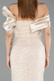 Long Beige Scaly Evening Dress ABU5529