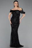 Long Black Scaly Evening Dress ABU5529