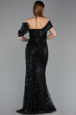Long Black Scaly Evening Dress ABU5529