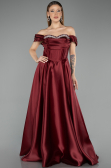 Long Burgundy Satin Evening Dress ABU5530