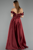 Long Burgundy Satin Evening Dress ABU5530