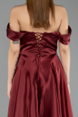 Long Burgundy Satin Evening Dress ABU5530