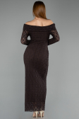 Midi Brown Dantelle Party Dress ABK2488