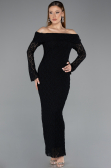 Midi Black Dantelle Party Dress ABK2488